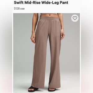 Lululemon Swift Mid Rise Wide Leg Pant size 6